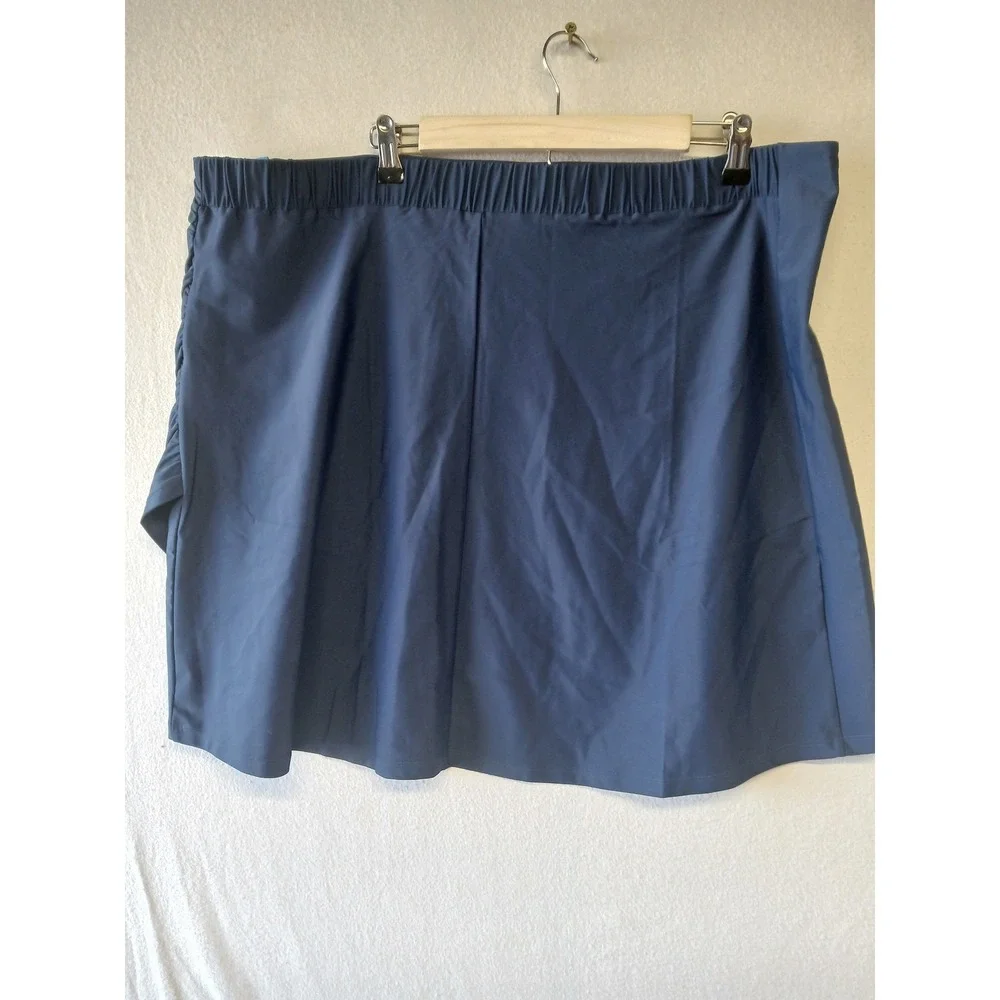 NEW summersalt runched swim skirt size XXL blue pool resort vacation cruise